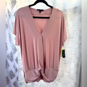 INC International Concepts Pink Flutter Sleeve Blouse